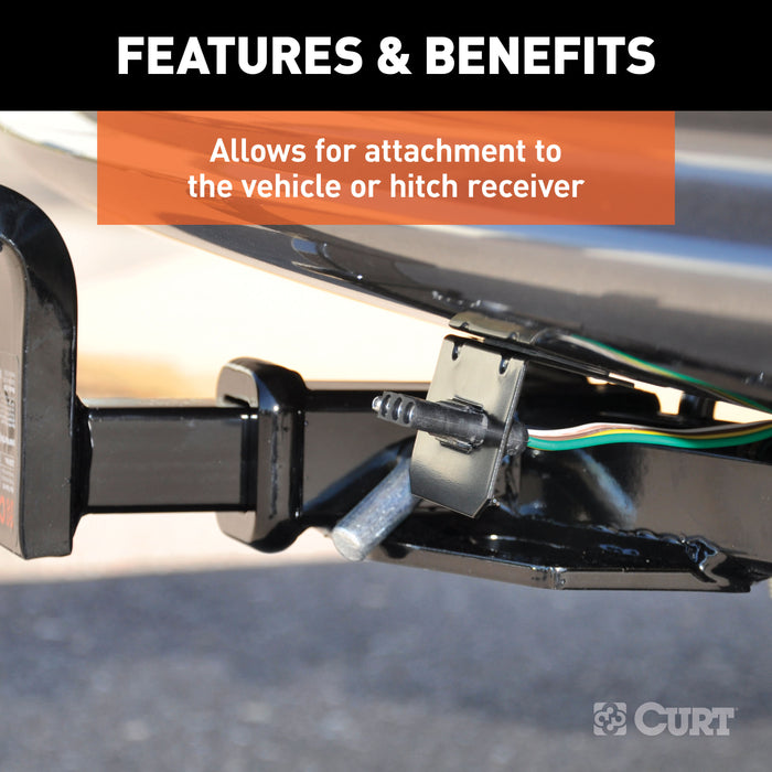 CURT 58301 CURT 58301 Vehicle-Side Trailer Wiring Harness Mounting Bracket for 4-Way Flat - Truck Part Superstore