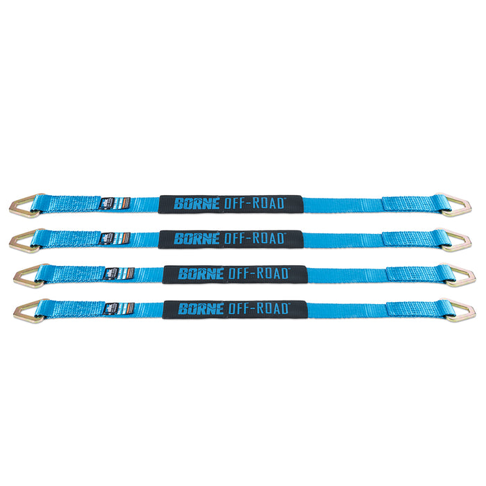Mishimoto BNRTC-TD-4BL Borne Off-Road Vehicle Ratchet Tie-Down Kit, Blue - Truck Part Superstore