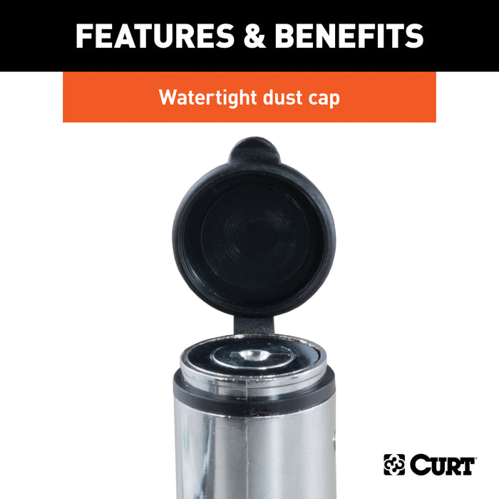 CURT 23528 5/8in. Hitch Lock (2in. or 2-1/2in. Receiver; Barbell; Chrome) - Truck Part Superstore