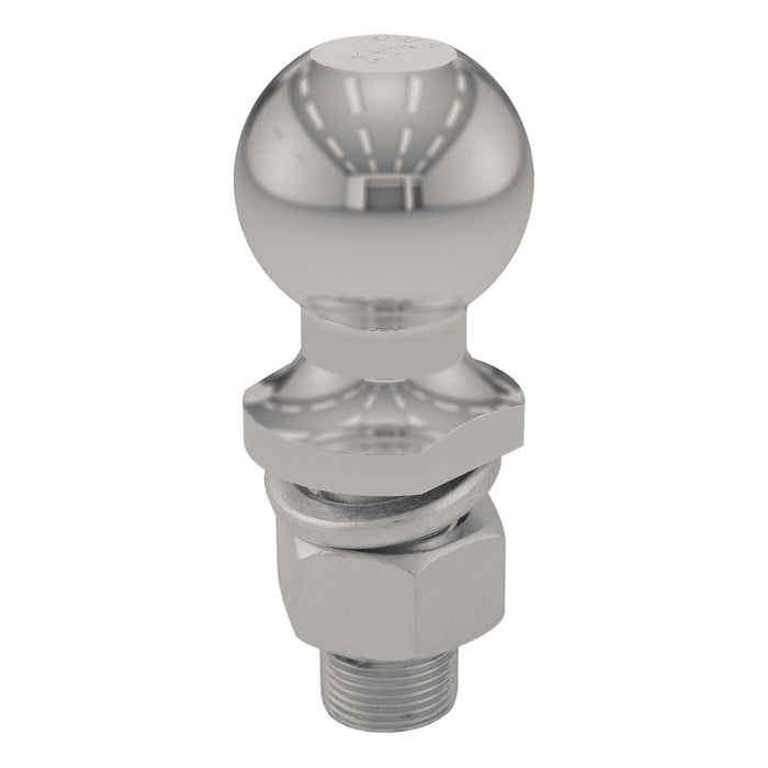 CURT 40083 2in. Trailer Ball (1in. x 2-1/8in. Shank; 6;000 lbs.; Stainless; Packaged) - Truck Part Superstore