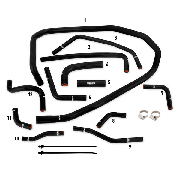 Mishimoto MMHOSE-WRX-15ANCBK Subaru WRX Silicone Ancillary Hose Kit, Black, 2015-2021 - Truck Part Superstore