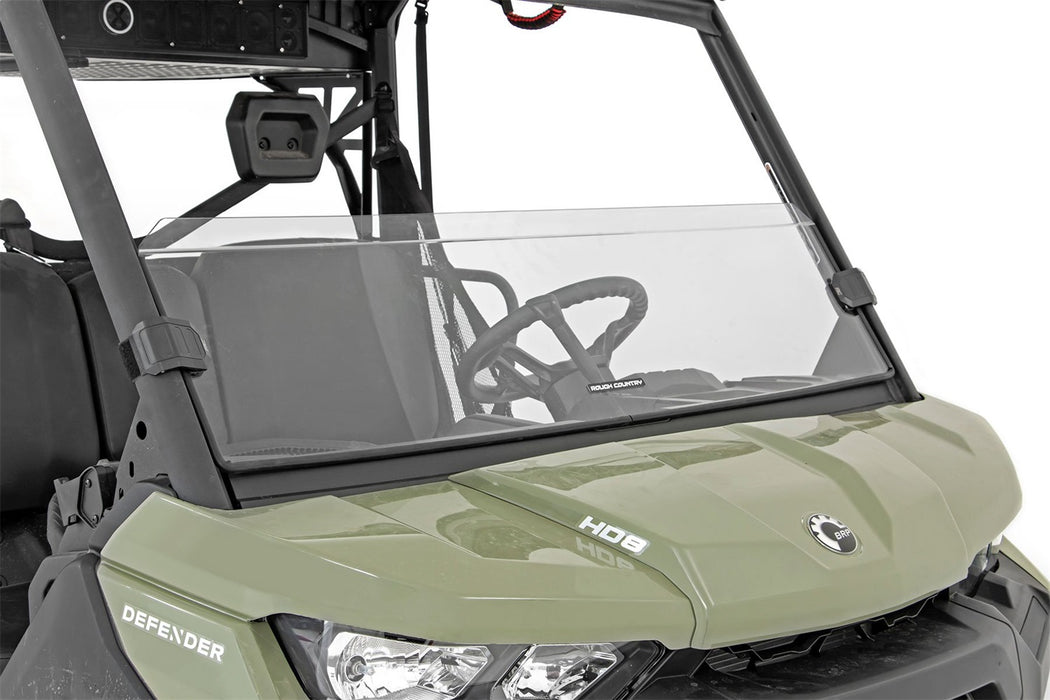 Rough Country 98162031A Half Windshield Scratch Resistant 16-22 Can-Am Defender 4WD Rough Country - Truck Part Superstore