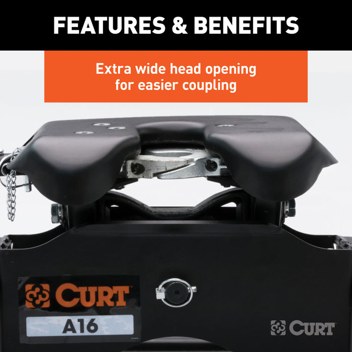 CURT 16685 A16 Sliding 5th Wheel Hitch; 16K; Select Ram 2500; 3500; 6.5ft. Bed Puck System - Truck Part Superstore