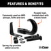 CURT 22411 CURT 22411 Bolt-On Black Steel Tow Hook with Spring Clip; 10;000 lbs Capacity - Truck Part Superstore