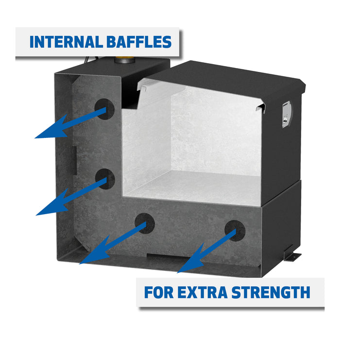 UWS ST-85-COMBO-MB Matte Black 85-Gallon Steel-Aluminum Combo Transfer Tank - Truck Part Superstore