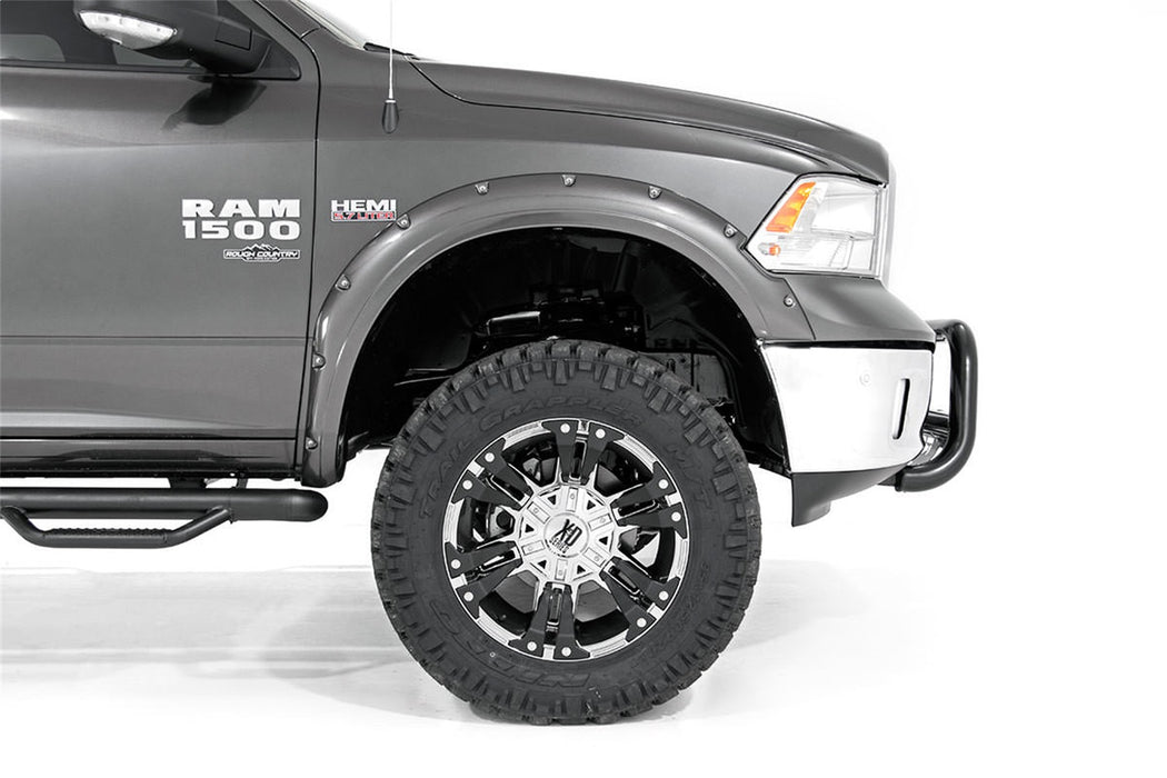 Rough Country F-D10911 Dodge Pocket Fender Flares Rivets 09-18 RAM 1500 w/Metal Bumper Rough Country - Truck Part Superstore