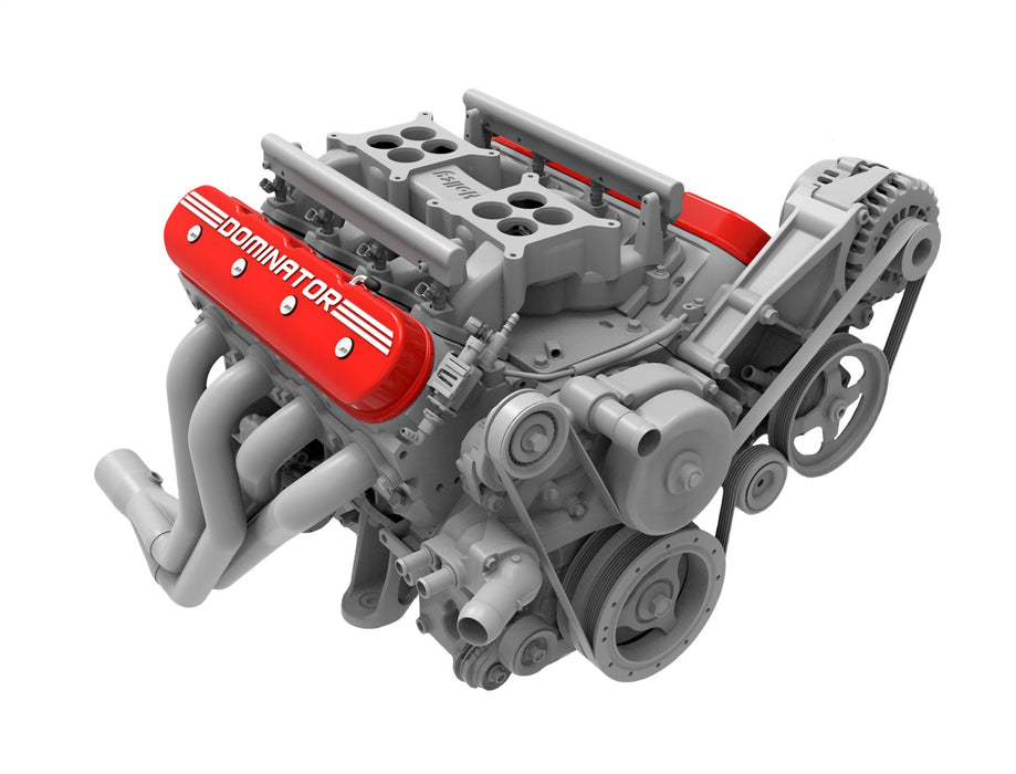 Holley 241-121 Dominator Valve Cover; Aluminum; Tall; Gloss Red Finish w/Machined Graphics; - Truck Part Superstore
