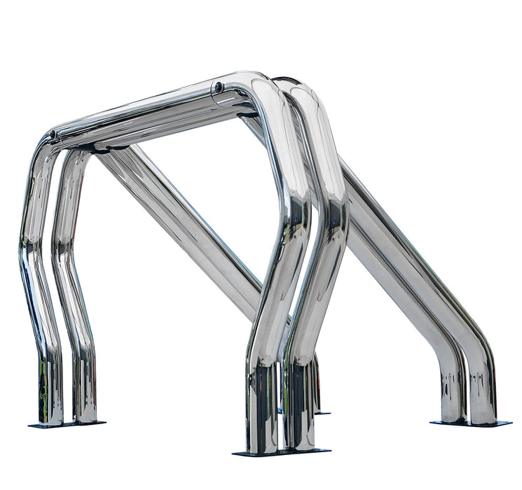 Go Rhino 9009560DDC Bed Bars Complete Kit - Double Bar/Double Kicker (Between wheel wells) - Chrome - Truck Part Superstore