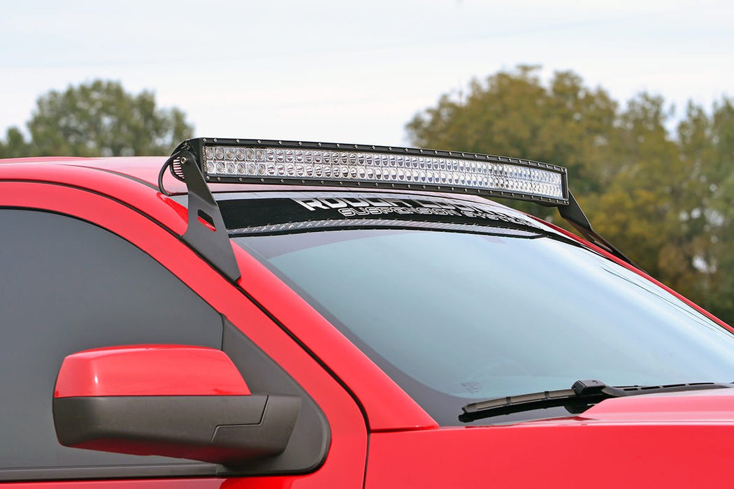 Rough Country 70514A 54 Inch Curved LED Light Bar Upper Windshield Mounts 15-19 Silverado/Sierra 2500HD/3500HD Rough Country - Truck Part Superstore