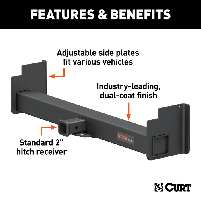CURT 15901 Universal Weld-On Trailer Hitch; 2in. Receiver (18in. to 43in. Frames; 3-1/8in. - Truck Part Superstore