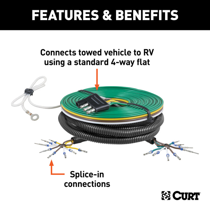 CURT 58925 Custom Towed-Vehicle RV Wiring; Select Buick; Chevrolet; GMC; Oldsmobile SUVs - Truck Part Superstore