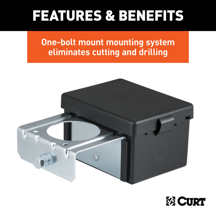 CURT 52029 5in. x 3-1/4in. x 3-7/8in. Lockable Breakaway Battery Case with Metal Bracket - Truck Part Superstore
