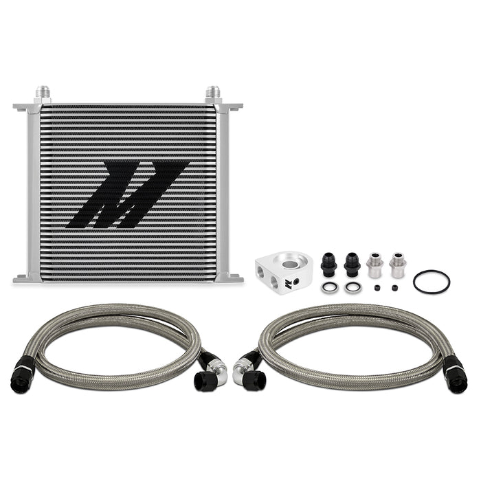 Mishimoto MMOC-U34SL Universal Oil Cooler Kit, 34-Row, Silver - Truck Part Superstore