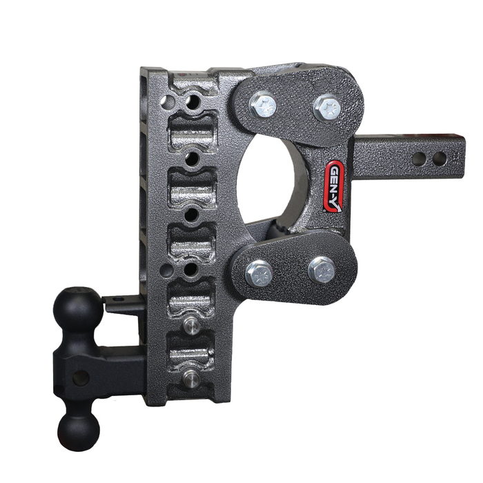 GEN-Y Hitch GH-1026 The BOSS TORSION-FLEX 2" Shank 10" Drop 1.1K TW 10K Hitch Dual-Ball Pintle Lock - Truck Part Superstore