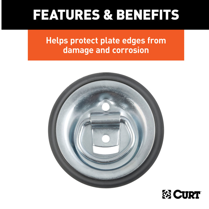 CURT 83720 CURT 83720 3-Inch Black Plastic Tie Down Anchor Backing Plate Trim Ring - Truck Part Superstore