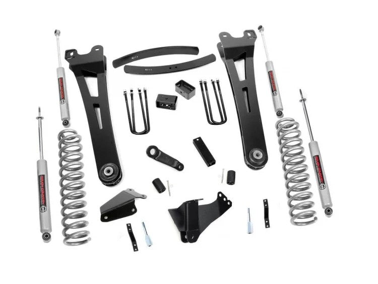 Rough Country 536.2 6 Inch Ford 05-07 F-250/F-350 Super Duty Radius Arm Suspension Lift Kit Premium N3 Shocks Diesel Rough Country - Truck Part Superstore