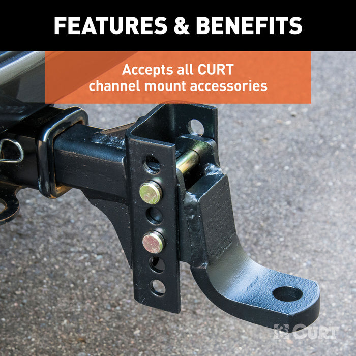 CURT 45911 Replacement 2in. Adjustable Channel Mount Shank (Fits #45901; 6;000 lbs.) - Truck Part Superstore