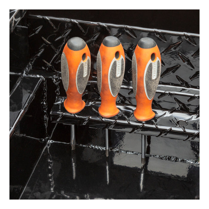 UWS EC10492 Gloss Black Aluminum 69in. Crossover Tool Box with Pull Handles (Heavy Packaging - Truck Part Superstore