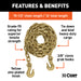CURT 80310 16ft. Transport Binder Safety Chain with 2 Clevis Hooks (26;400 lbs; Yellow Zinc - Truck Part Superstore