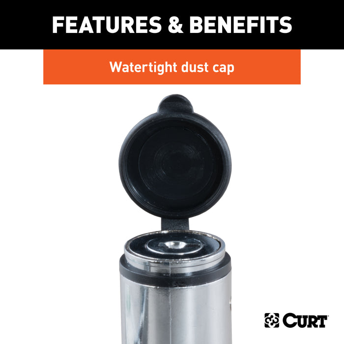 CURT 23522 Coupler Lock (1/4in. Pin; 2-1/2in. Latch Span; Barbell; Chrome) - Truck Part Superstore