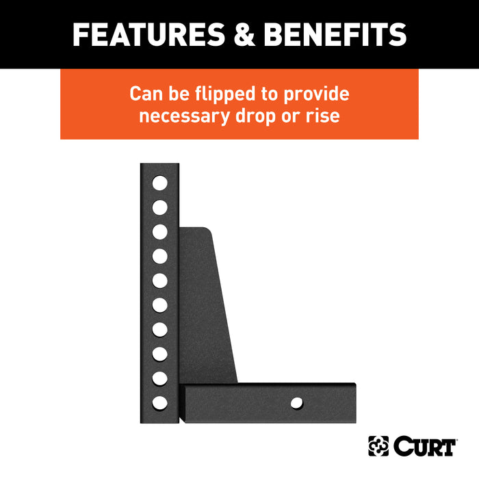 CURT 17123 Weight Distribution Shank (2in. Shank; 7in. Drop; 10-1/2in. Rise) - Truck Part Superstore