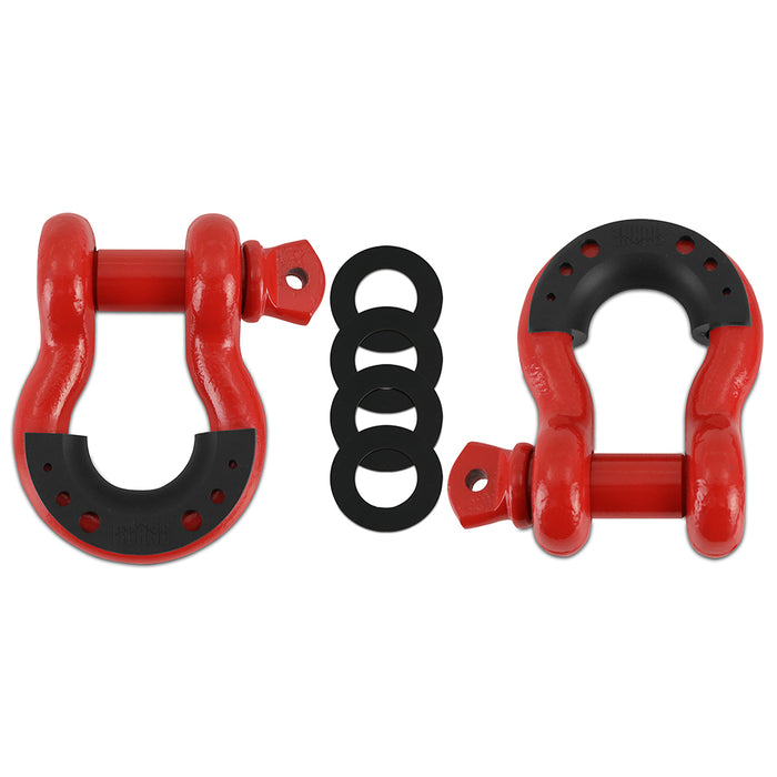 Mishimoto BNDR-RD 3/4" Steel D-Ring Shackle Set, 2 Pieces, Red - Truck Part Superstore
