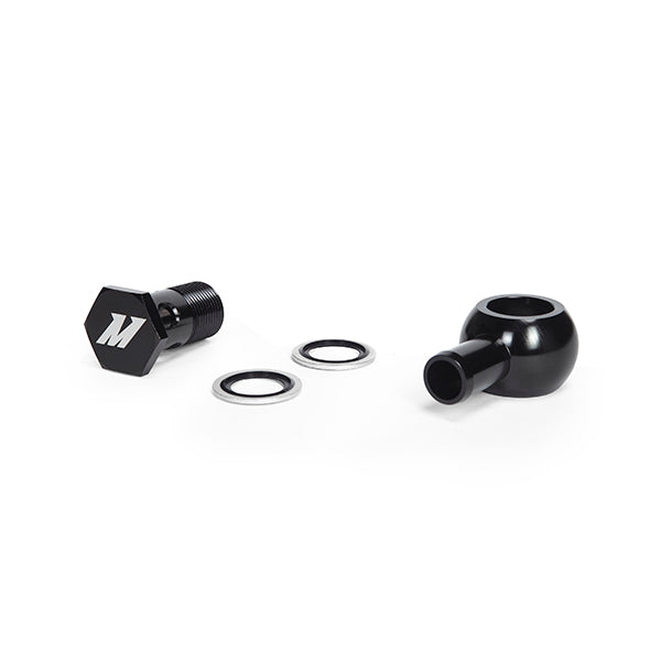 Mishimoto MMBB-STBK Banjo Fitting With Bolt M20 x 5/8-in Straight, Black - Truck Part Superstore