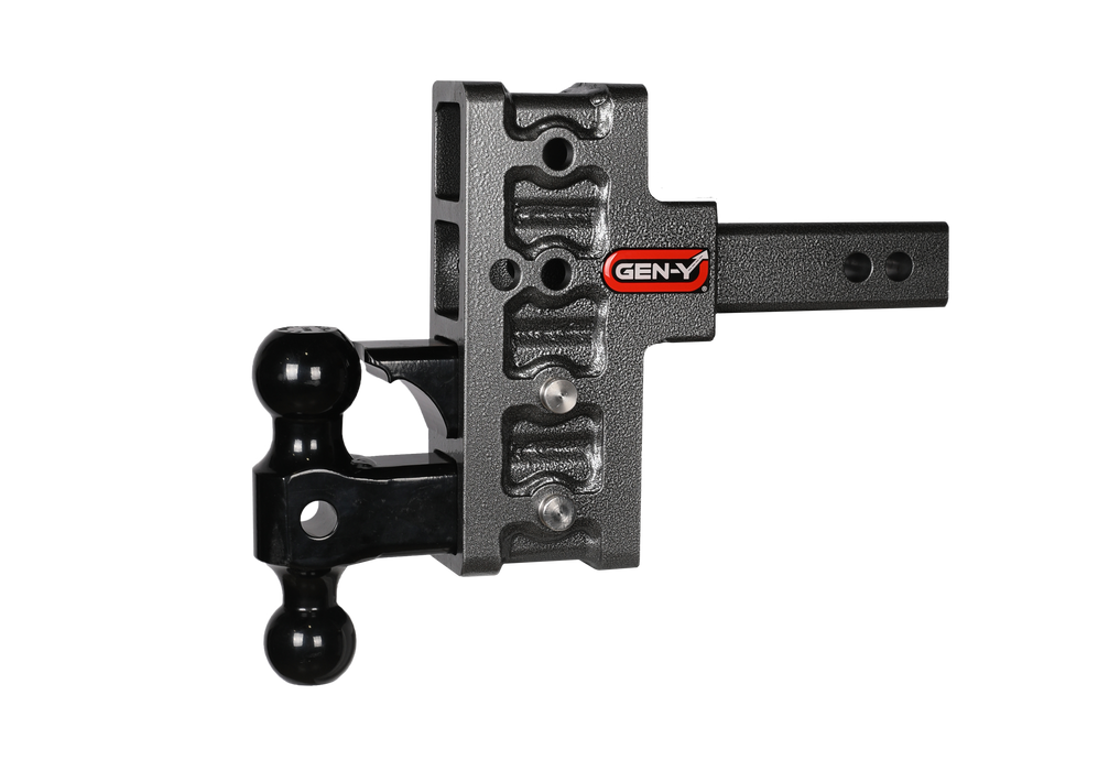 GEN-Y Hitch GH-424 MEGA-DUTY 2" Shank 5" Offset Drop 1.5K TW 10K Hitch with Dual-Ball & Pintle Lock - Truck Part Superstore