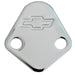 Proform 141-211 Fuel Pump Block-Off Plate; Chrome with Bowtie Logo; Fits BB Chevy V8 Engines - Truck Part Superstore