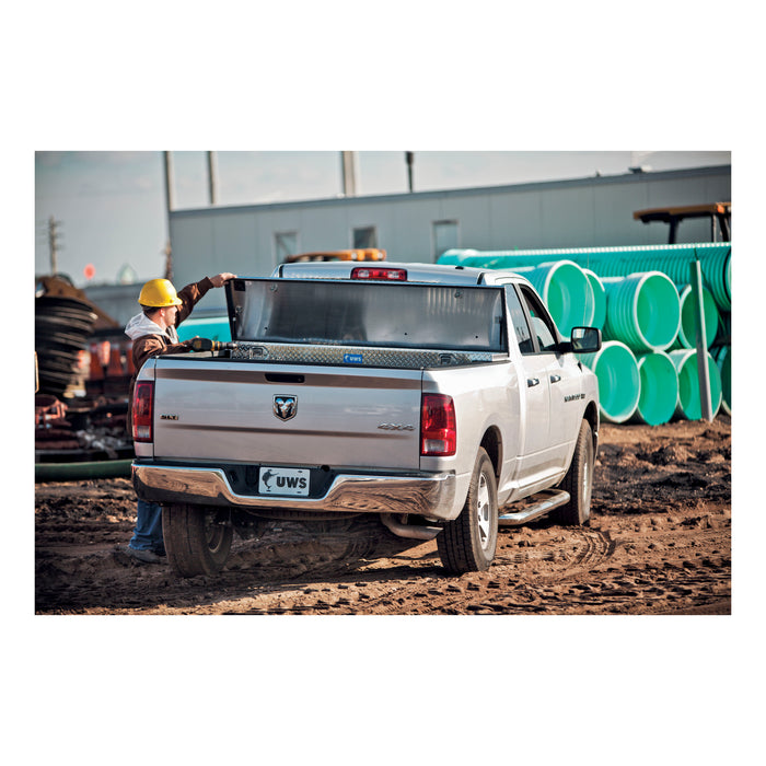 UWS TBS-72-LP Bright Aluminum 72in. Crossover Truck Tool Box; Low Profile (LTL Shipping Only) - Truck Part Superstore