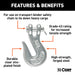 CURT 81340 5/16in. Clevis Grab Hook (3;900 lbs; 7/16in. Pin) - Truck Part Superstore