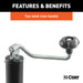 CURT 28323 Pipe-Mount Swivel Jack with Top Handle (2;000 lbs; 15in. Travel; Packaged) - Truck Part Superstore