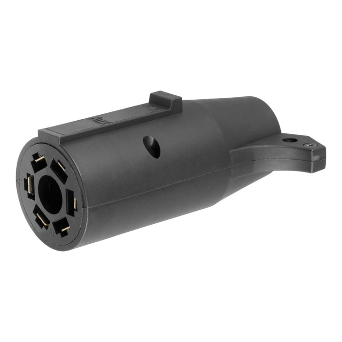 CURT 57261 Adapter (7-Way RV Blade to 6-Way Round Trailer; Center Pin Auxiliary; Packaged) - Truck Part Superstore