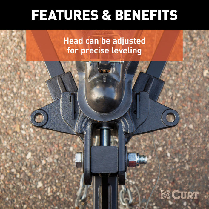 CURT 17333 CURT 17333 Short Trunnion Bar Weight Distribution Hitch; Up to 15K; 2-Inch Shank - Truck Part Superstore