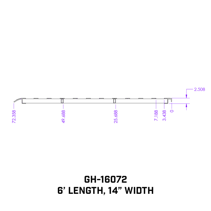 GEN-Y Hitch GH-16072-1 Single Heavy Duty 6 foot Aluminum Loading Ramp 14" x 72" 3K Capacity - Truck Part Superstore
