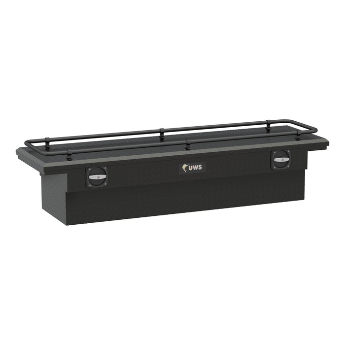 UWS SL-69-LP-MB-R Matte Black Aluminum 69in. Secure Lock Crossover Truck Tool Box; Low Profile; Ra - Truck Part Superstore