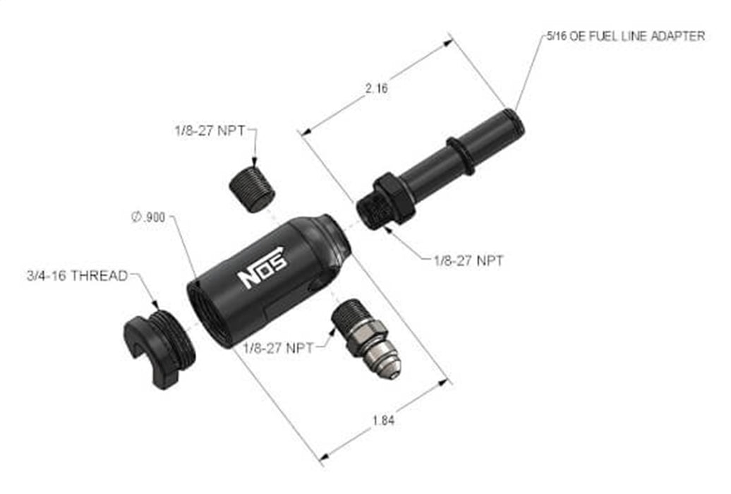 NOS/Nitrous Oxide System 17003NOS Fuel Line Adapter - Truck Part Superstore