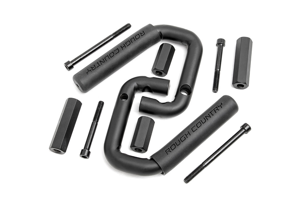 Rough Country 6501 Jeep Front Solid Steel Grab Handles 07-18 Wrangler JK Black Rough Country - Truck Part Superstore