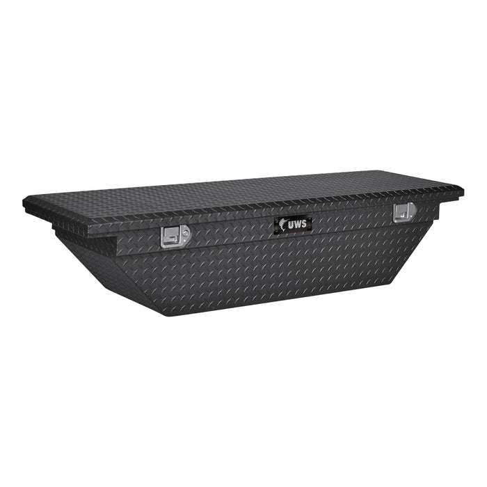 UWS TBS-63-A-LP-MB Matte Black Aluminum 63in. Angled Truck Tool Box; Low Profile (LTL Shipping Only - Truck Part Superstore