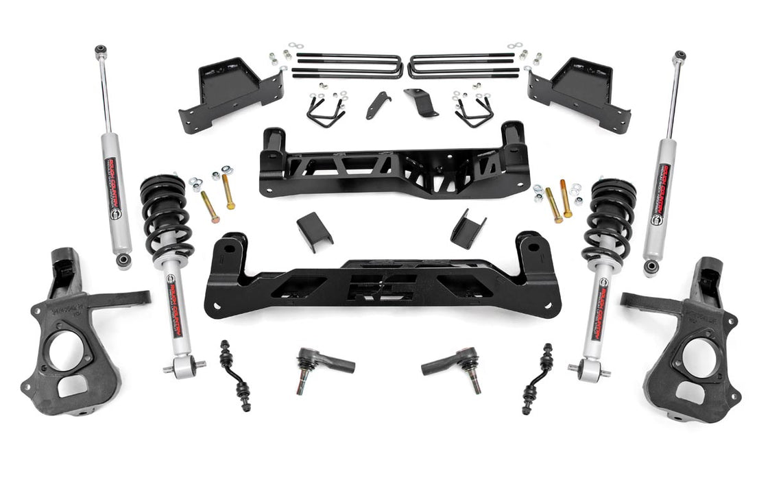Rough Country 18734 7 Inch Suspension Lift Kit Lifted Struts 14-18 Silverado/Sierra 1500 2WD Aluminum/Stamped Steel Rough Country - Truck Part Superstore