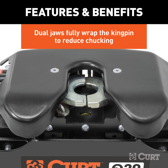 CURT 16094 Q20 5th Wheel Hitch; Select Silverado; Sierra 2500; 3500 HD; 8ft. Bed Puck Syste - Truck Part Superstore
