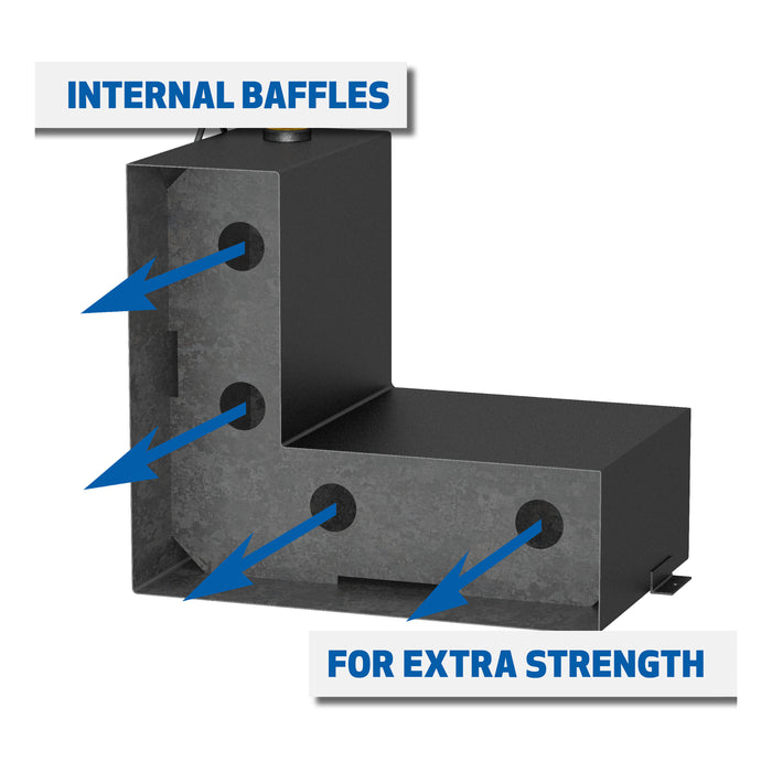 UWS ST-100-L-MB Matte Black 100-Gallon L-Shape Steel Transfer Tank - Truck Part Superstore