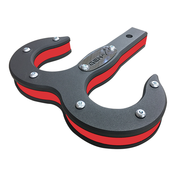 GEN-Y Hitch GH-0069-R Hulk 2.0 16K Tow Hook 2" Shank Black/Red - Truck Part Superstore