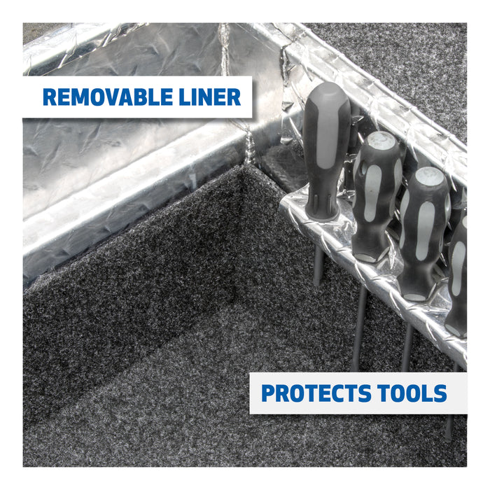 UWS SLD-69-A-LP Bright Aluminum 69in. Deep Angled Secure Lock Truck Tool Box with Low Profile - Truck Part Superstore