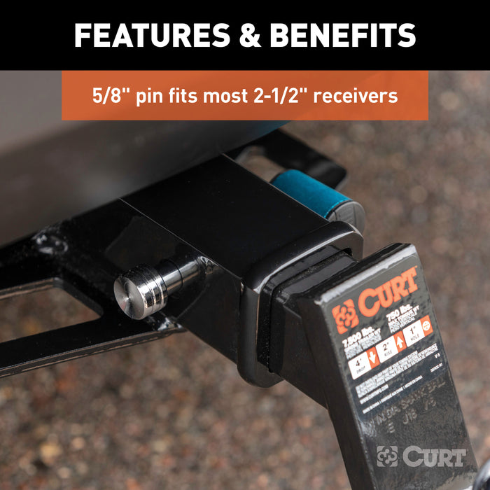 CURT 23504 5/8in. Hitch Lock (2in. or 2-1/2in. Receiver; Right-Angle; Chrome) - Truck Part Superstore