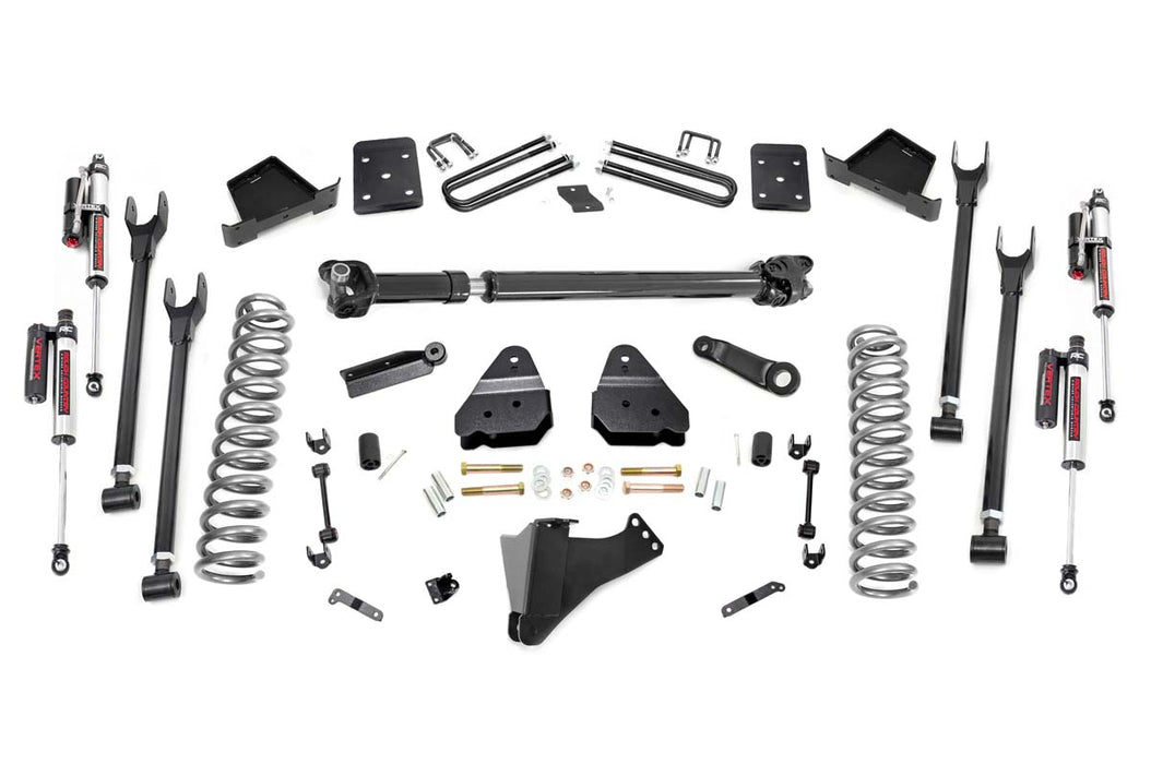 Rough Country 50851 6 Inch Ford 4-Link Suspension Lift Kit w/Front Drive Shaft 17-19 F-250/350 4WD 4 Inch Axle w/Overloads Vertex Reservoir Shocks Rough Country - Truck Part Superstore