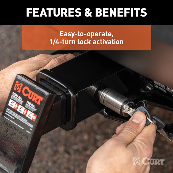 CURT 23516 5/8in. Hitch Lock (2in. Receiver; Barbell; Stainless) - Truck Part Superstore