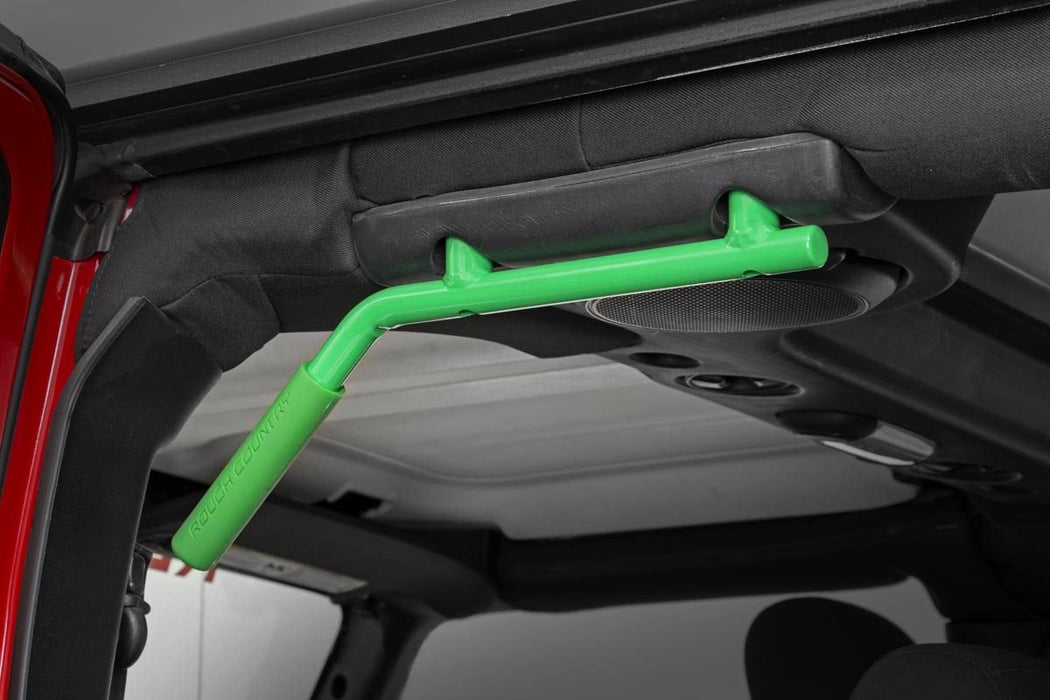Rough Country 6503GREEN Jeep Solid Steel Grab Handle Set 07-18 Wrangler JK Green Rough Country - Truck Part Superstore