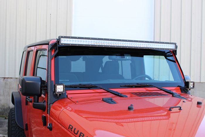 Fishbone Offroad FB21014 Jeep JK 52 Inch Light Bar Bracket 07-18 Wrangler JK Fishbone Offroad - Truck Part Superstore