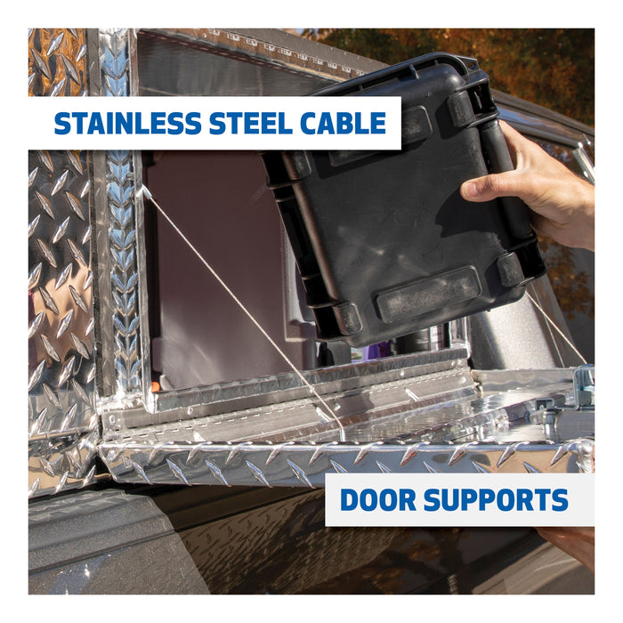 UWS TBUB-48 Bright Aluminum 48in. Single-Door Underbody Tool Box (LTL Shipping Only) - Truck Part Superstore